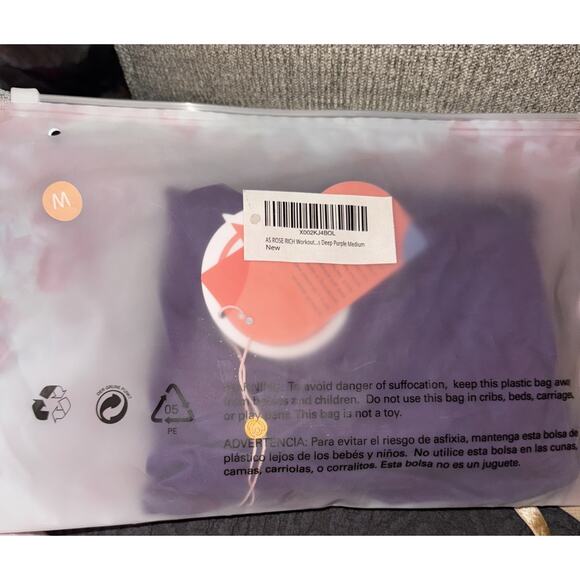 NWT AS ROSE RICH Workout Tank Women Yoga Crossover Racerback M Deep Purple - Picture 5 of 6